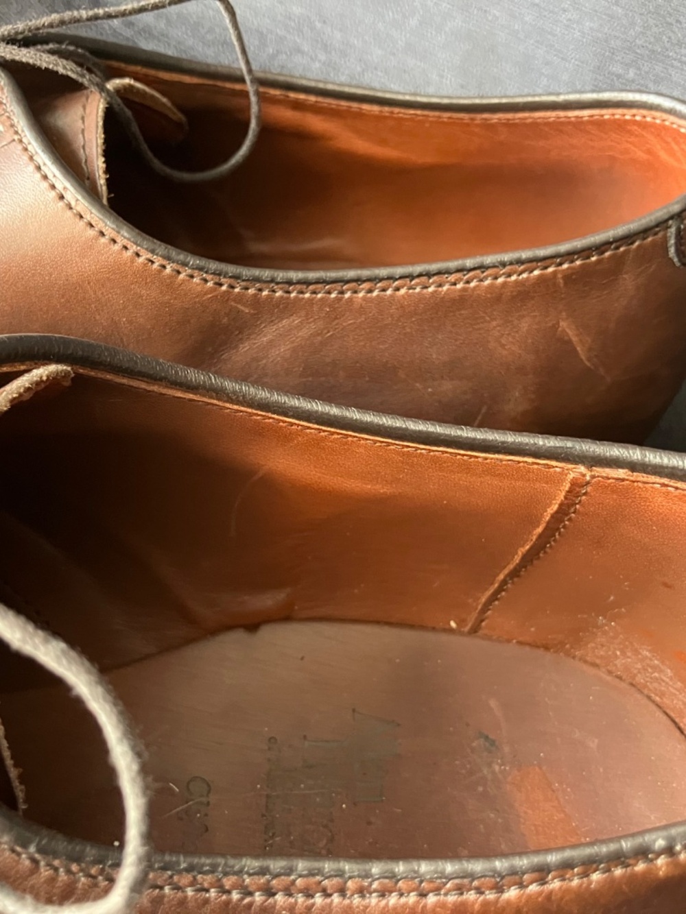 Allen Edmonds Clifton Cap Toe Derby Shoes 11.5 3E EEE Brown Leather 3348 USA - Picture 5 of 11